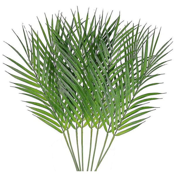 12 stk Kunstige palmeblader Tropiske planter Palmeblader Faux palmeblader med stilk Falsk stor palme