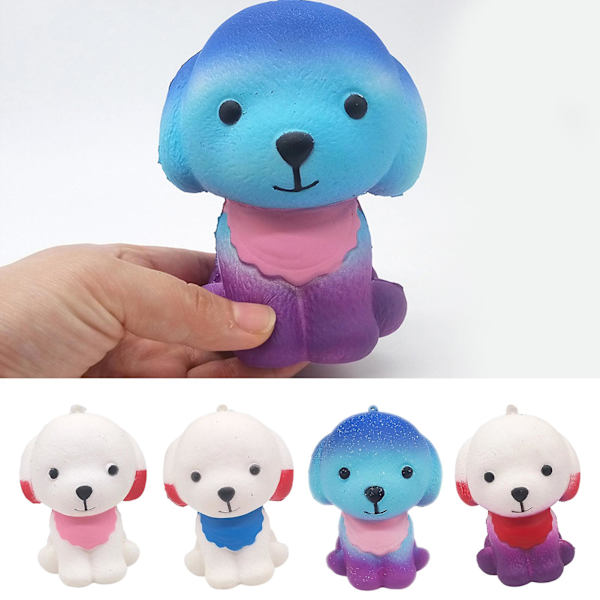 Naievear Squishy Lelu Squishy Ihana muoto Lievittää Stressiä Monivärinen Purista Koira Lasten Lelu Kodinsisustus Blue