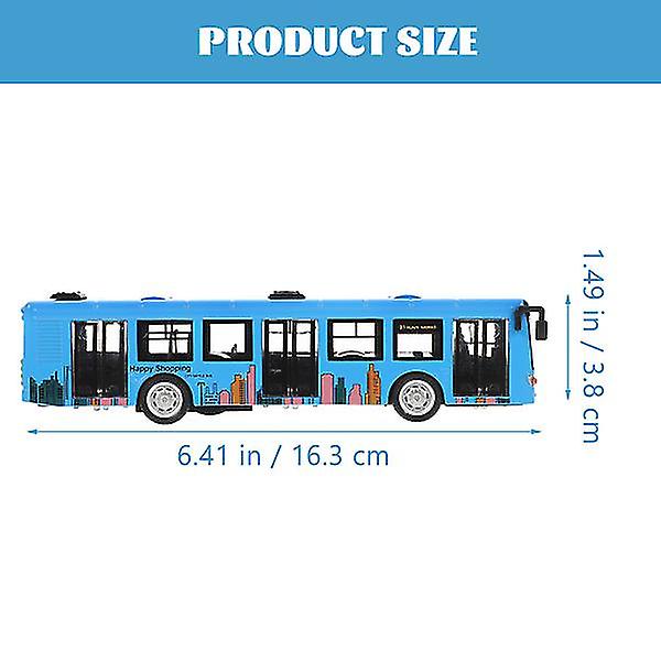 Simuleringsbybus Model Træk Tilbage Bus Legetøjsbil Legetøjsbiler Legetøj Kompatibel Med Børn Blue