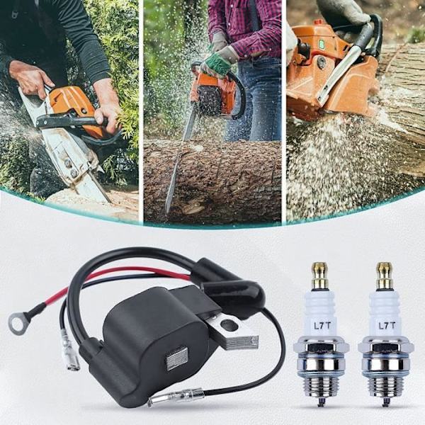 1130 400 1302 Tændspolesæt Kompatibel med STIHL MS180 017 018 MS170C MS180C med 2 stk. Tændrør Udskift 1130 400