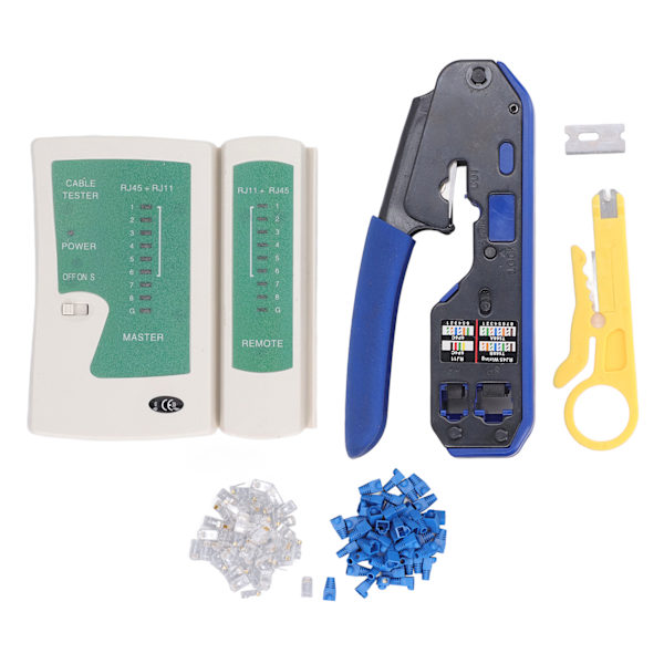 RJ45-krimpverktygssats Terminal Crimper Wire Terminals Crimping Tool för Cat5 Cat6 Straight Through-kontakter