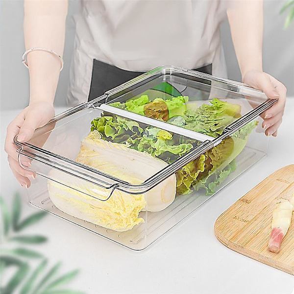 Kjøleskap Oppbevaringsboks Klar Kjøkken Skap Skuffe Kjæledyr Egg Mat Organizer Frukt - Beholder