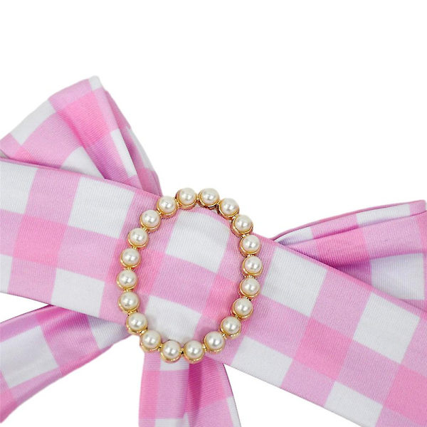 4-9 år Børn Piger Barbie Pink Power Kjole Cosplay Kostume Plaid Ærmeløs Med Tilbehør Gaver 6-7Y