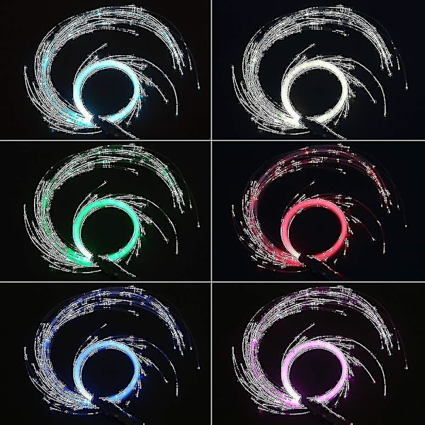 Led fiberoptisk pisk Dance Space Whip Super Bright Light 40 Farveeffekt 360 Drejelig Pixel Rave Whip Toy