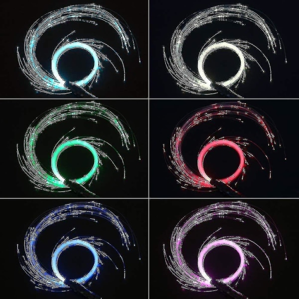Led-kuituoptinen piiska-tanssi-avaruuspiiska superkirkas valo 40 väritehoste 360 ​​kääntyvä pikselin rave-piiskalelu