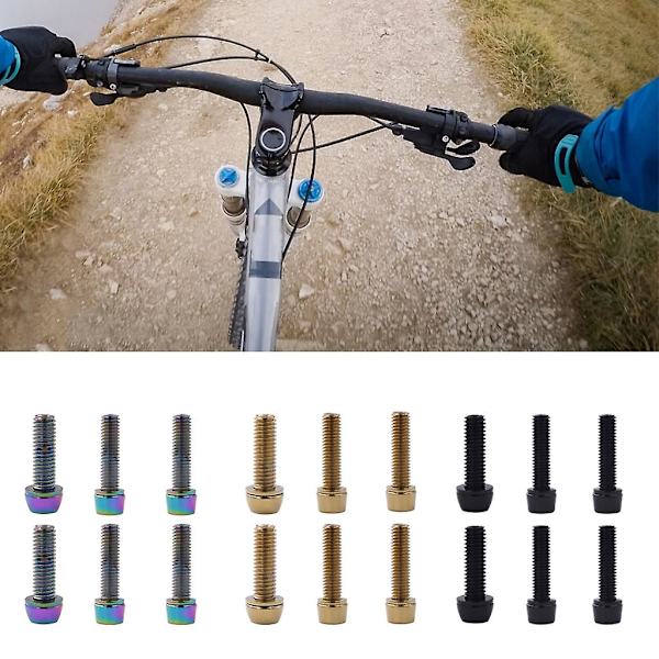 Cykelstyrstammebolte, titanium-allen Tapered Cykelstyrstammebolte Cykelstyrebolte 4 M5 and 2 M6 gold