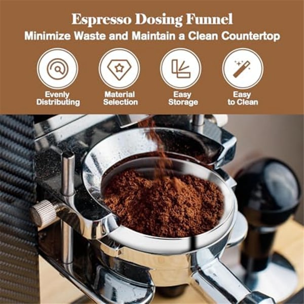 54mm Espresso Tilbehørssett, WDT Verktøy, Doserings Trakt og Puck Screen Sett, Kaffe Nål Distribusjons Rører