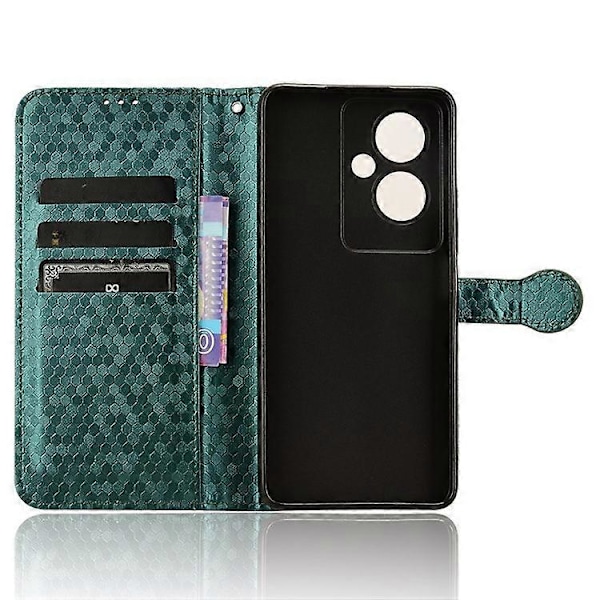 Kompatibel for Oppo A79 5G / A2 5G Magnetisk Telefondeksel Lær Imprintet Prikkemønster Cover Green
