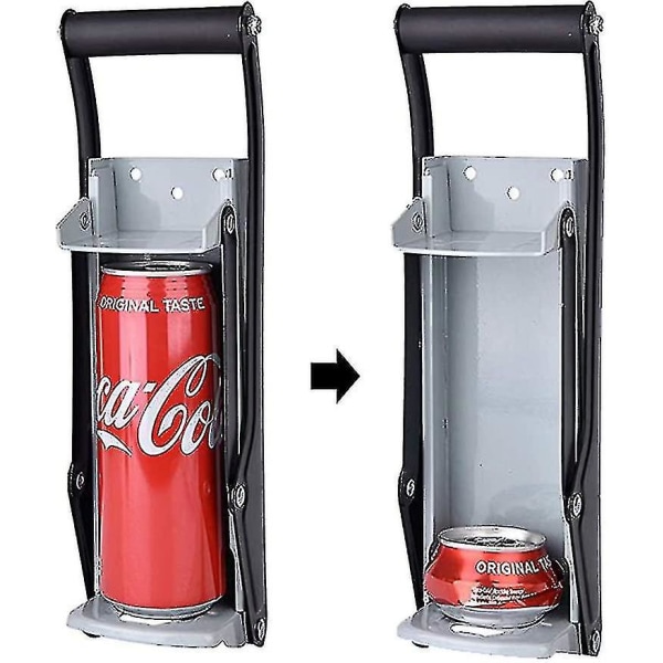Burkpress och Flasköppnare - Robust 16 Oz 2 i 1 Aluminium Dryckesburk Köksåtervinningsverktyg för Återvinning av Öl Soda Burkar, Rivning av Soda