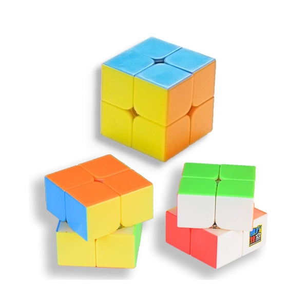 Xelparuc 4 stk Speed ​​Magic Cube Sett - 2x2, 3x3, 4x4, 5x5 klistremerkeløs hjerneteaser