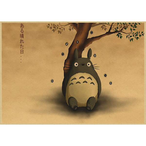 Vintage Retro Paper Anime Poster Tonari No Totoro Miyazaki Seinäkoriste Vintage Koti Sisustus Lastenhuoneen Koriste 21 42X30CM