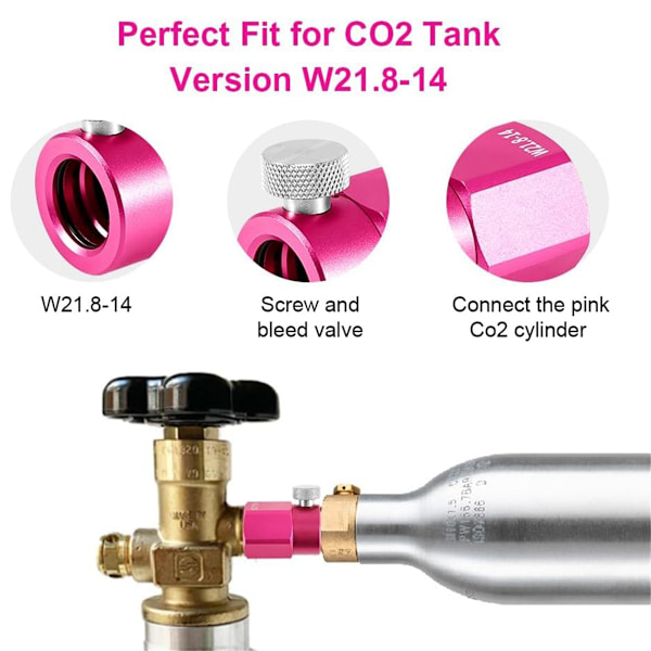 CO2 Påfyllingsadapter for Duo/Crystal 3.0//Art/Terra/E-Duo Quick Connect CO2-sylinder, Overføringsadapter W21.8-14