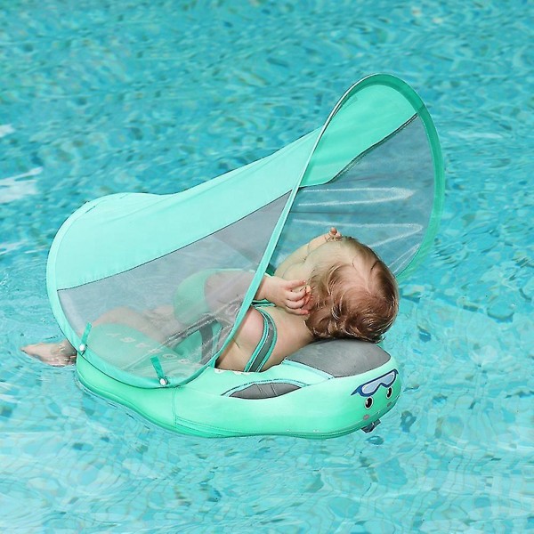Premium Smart Swim Trainers med Solskydd, Ingen Uppblåsning, Läckagesäkra Babybadringar Pink