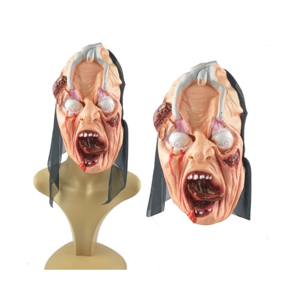 Realistisk Horror Zombie Face Cover för Halloween Cosplay