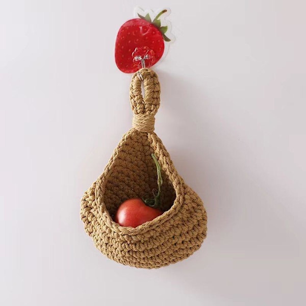 Hängande Väggorganisatör Grönsaksfruktkorg Köksförvaringspåse DIY 22*17*14cm