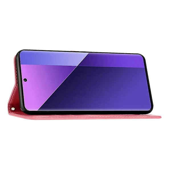 Læder Wallet Case med Sommerfugl og Blomster til Samsung Galaxy S25 Edge med Rem Multicolor Pink
