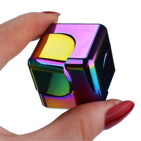Spinner Cube Fingerleker Stress Angst Relief Fingerspiss Gyro Fidget Leketøy Barn Voksne Gave -ES Colourful