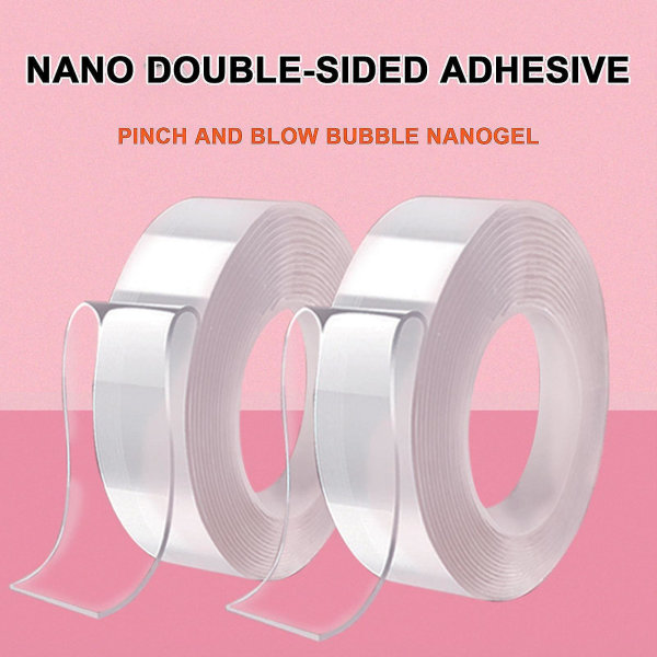 Uppgradera Nano Tape Bubble Kit, Dubbelsidig Tape Plast Bubble, elastisk tejp Ny 0.01cm*0.5cm*200cm