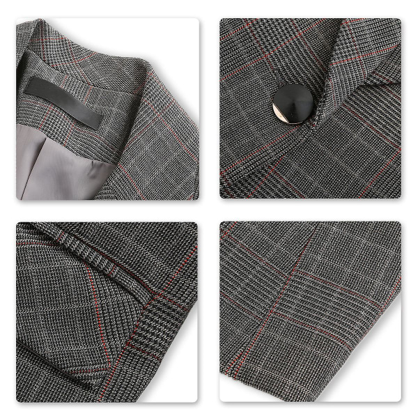 Yynuda Kvinders 2-delt Line Slim Fit Business Suit Grey L