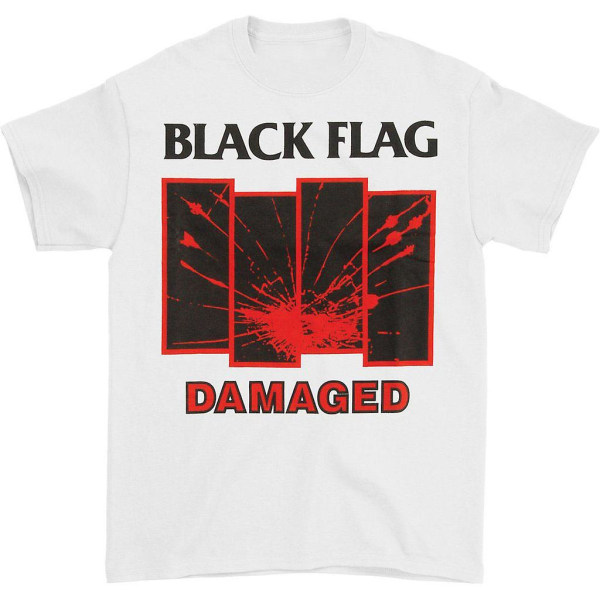 Black Flag Vaurioitunut Valkoinen T-paita ESTONE XXXL