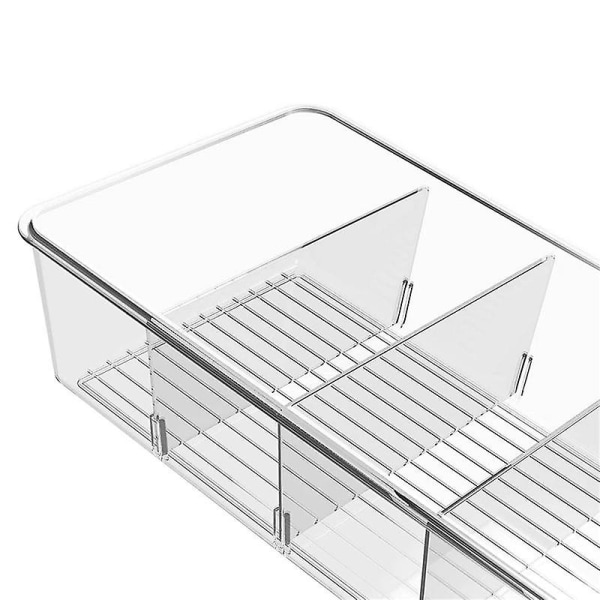 3 Køleskabs Opbevaringsbokse - Klar Organizer Til Pantry Med 3 Skillevægge Aftagelige, Hav