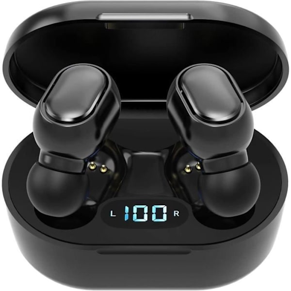 Trådløse Bluetooth-øretelefoner med hodesett Bluetooth 5.0 Sportøretelefoner Vanntette IPX5, LED-skjerm Berøringskontroll Øretelefon uten A104