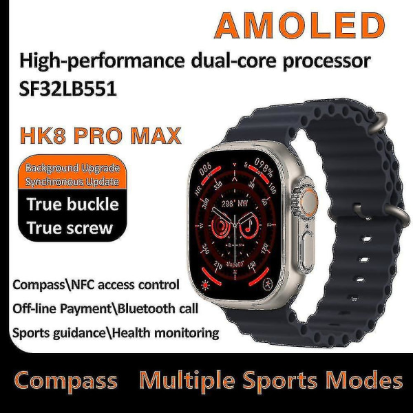 Hk8 Pro Max Ultra Herr 49mm Amoled Skärm Kompass Nfc Smartwatch -HG color2