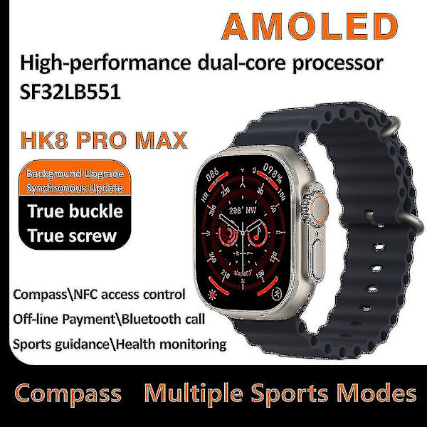 Hk8 Pro Max Ultra Herr 49mm Amoled Skärm Kompass Nfc Smartwatch -HG color5