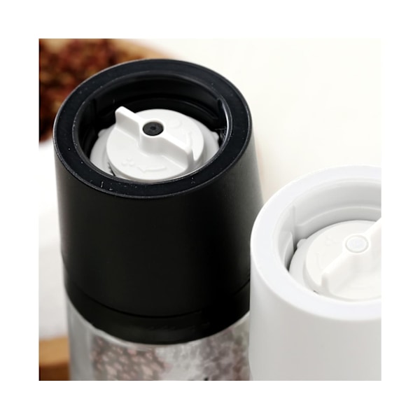 Ufyllt krydderkvern, glassbeholder, keramisk kvern, kvern for salt, pepper, krydder, chili - Ren svart