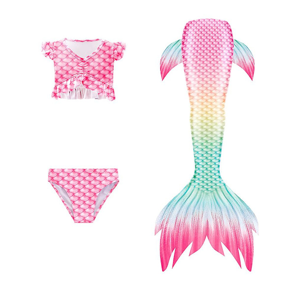 Tredelt havfrue-badedragt til børn Mermaid Tail-badedragt/flere stilarter at vælge imellem Style3 150cm