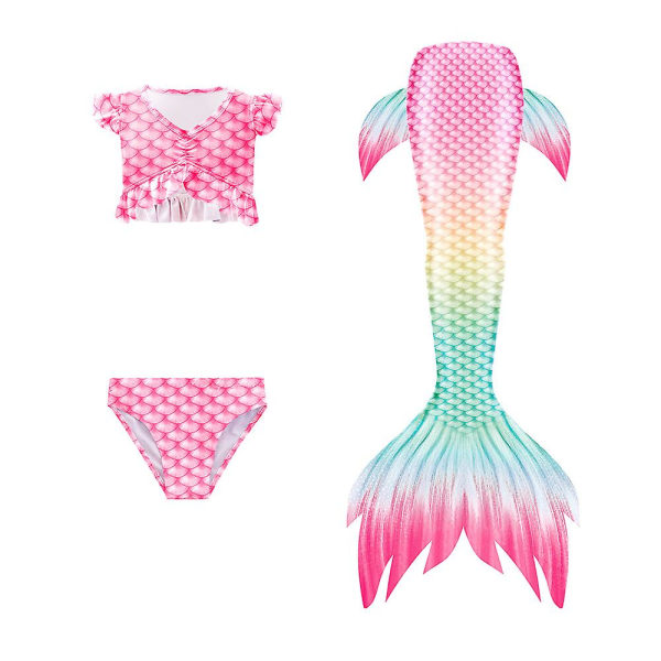 Tredelt havfruebadedrakt for barn Mermaid Tail badedrakt / flere stiler å velge mellom Style3 150cm