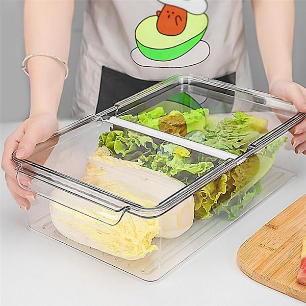 Kylskåpsförvaringslåda Klar Kökslåda Pet Äggmat Organizer Frukt - Behållare