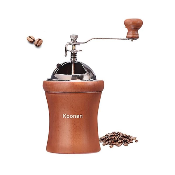 Håndsveivet kaffemaskin Burr Grinder Kaffekvern Tykkelse Justerbar Kvern Bærbar hånd Wood color