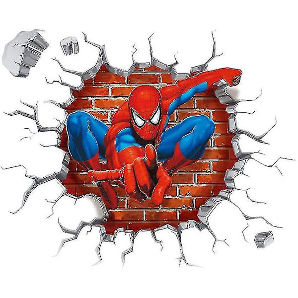 Spiderman Väggdekaler DIY Avtagbara Spiderman Barntema Konst Pojkens Rum Väggdekal