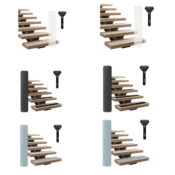 Trappstegsremsor med halkfritt utomhustejp (15-pack/låda) Halkfria remsor Kompatibla med trappor Golv Dusch Black 4*24in