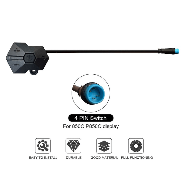 850c P850c Display Controller 4-polet til konverteringssæt Panelstyring Cykling Ebike Tilbehør Black