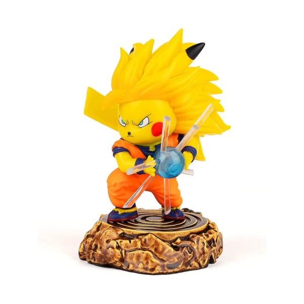 Pikachu Goku Figur - Super Saiyan 3 Action Figur GK, 4 tommer PVC fødselsdagsgave