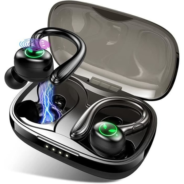 BLUETOOTH -HEADSET Bluetooth 5.1-hörlurar, trådlösa sporthörlurar med IPX7 vattentät, trådlöst Bluetooth headset med annullering