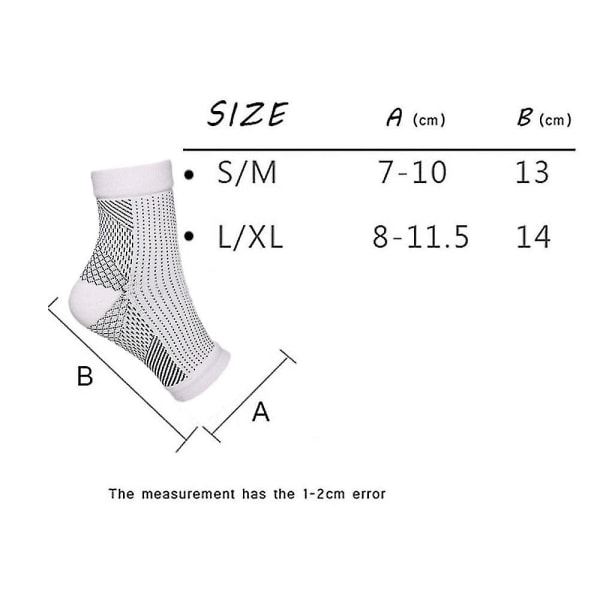 Rauhoittaa sukat Neuropatia Kompressio Nilkkakaaren tuki Suojaus Kipua lievittävät sukat -ge White L XL