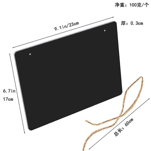 Tavleskilt Dobbeltsidig slettbar oppslagstavle Tavle-veggdekorskilt med hengende snor (160209)