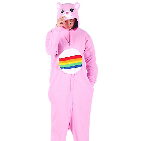 Unisex Voksen Dyre Onesie Plysj Pyjamas Plysj Endelt Cosplay Kostyme Søt Bjørn Pink XL