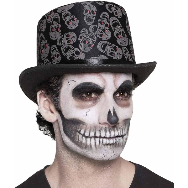 Day Of The Dead Skull Top Hat - Fancy Dress Accessory