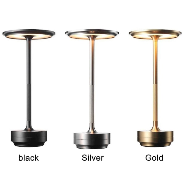 Creative Metallic sladdlös bordslampa Dimbar & uppladdningsbar vattentät skrivbordslampa - Snngv black
