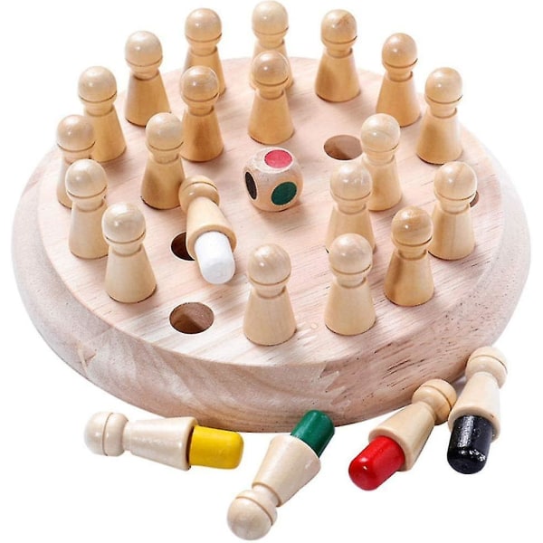 Oulensy Kids Party Game Trä Memory Match Stick Schackspel Kul blockbrädspel Pedagogisk färg Kognitiv förmåga Leksak kompatibel med barn -ES