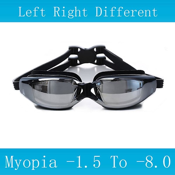 Simglasögon för Myopi 2023 - Korrigerande Linser för Pool, Vattentäta, Professionella Simglasögon för Vuxna och Barn, Optiska Changzhao Black Myopia 2.0