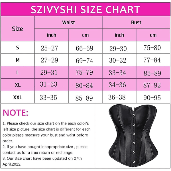 Szivyshi Dam Overbust Sweetheart Lace Up Plastic Bones Korsett Bustier Top -ge Black Top 6*L Plus