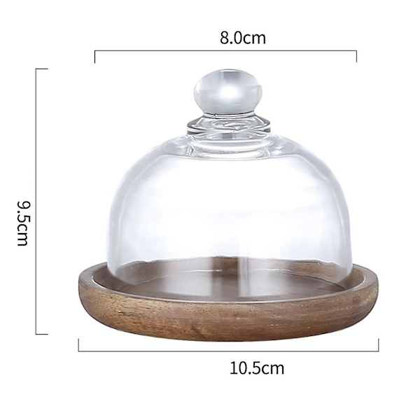 Multifunktionell Mini Dessert Serveringsställ Kakfat med Kupol Lock Fat Kakplatta Hotell (4-pack) as shown
