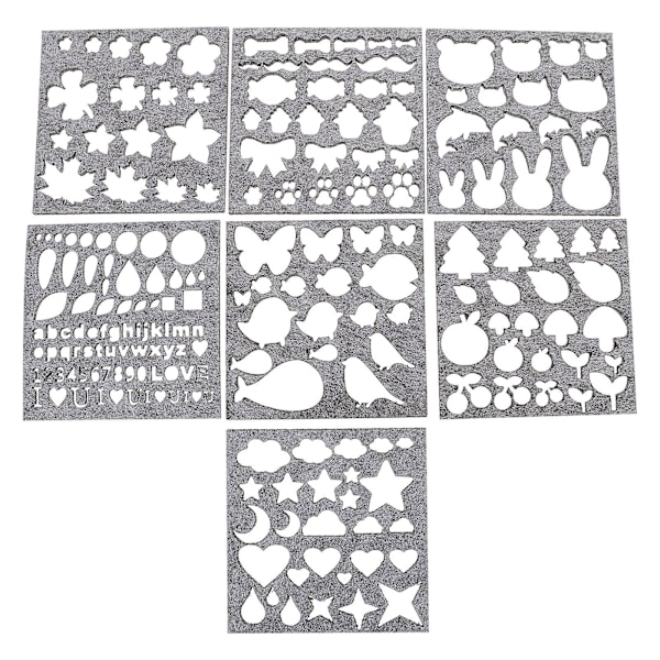 7 st Filtapplikationsform Form Form Gör själv hantverksnål Filtningsverktyg Black 10X10X0.5CM