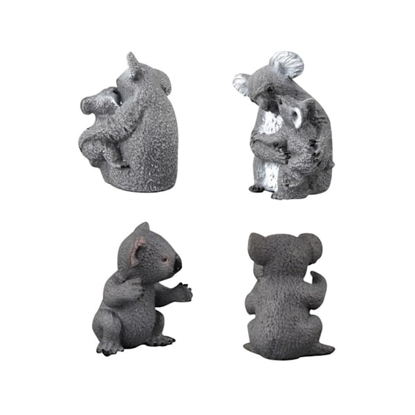 5 stk. Mini Koala Figurer - Realistiske Dyremodeller, Bordpynt, Læringslegetøj