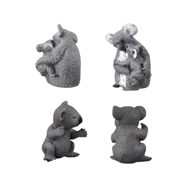 5 stk Mini Koalafigurer - Realistiske Dyremodeller, Skrivebordsdekorasjon, Læringsleketøy